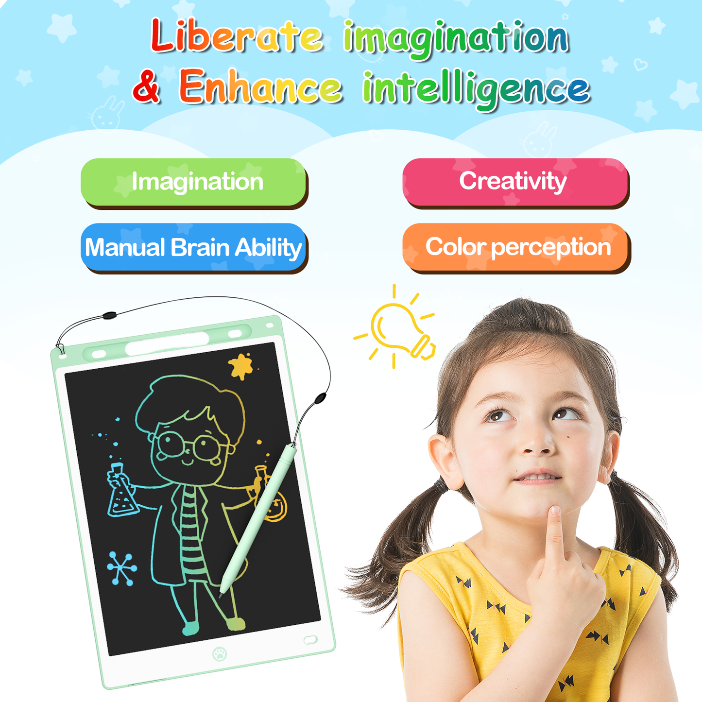 2PACK LCD Writing Tablet (Pink&Green),Toddler Drawing Board Toys for Kids Learning & Education,10in Erasable Drawing Doodle Board,Toddler Birthday Gift for Boys Girls 3 4 5 6 7 8 Year Old