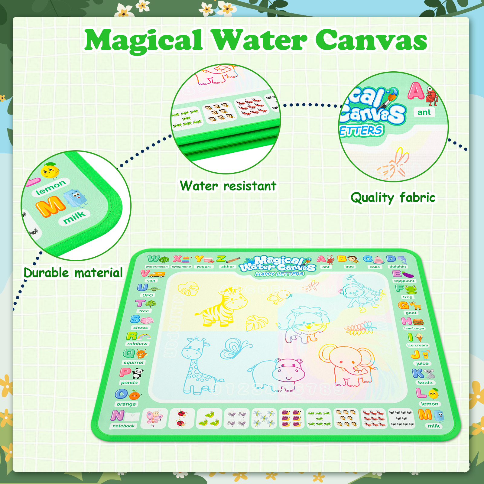 MAGIC Water Mat-No Mess, Reusable, Learn & Draw! - Channies